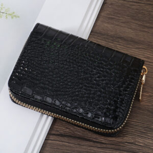 Fashionable and high-quality leather credit card storage bag, easy to carry, multi card slot coin wallet zipper, multi card slot