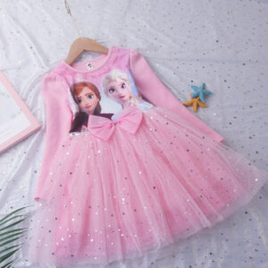 Fall Dresses for Girls Vestidos Frozen Elsa Dresses Birthday Party Long Sleeve Princess Costume Teen Children’s Party Clothes