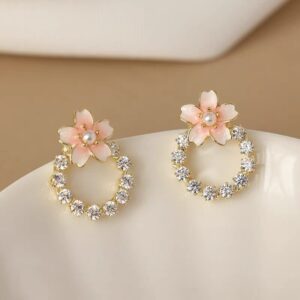 Enacolor S925 Silver Needle Cute Sakura Cherry Blossom Flower Stud Earrings for Girl Ins Accessories 2023 New