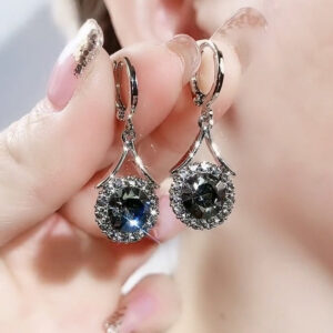 New Ins 2024 Exquisite Crystal Water Drop Dangle Earrings Luxury Zircon Earings for Girl