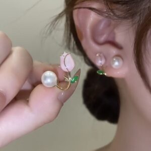 New 2024 Fashion Tulip Flower Earrings for Girl Party Accessories