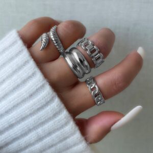 Enacolor 4Pcs/Set Personality Snake Rings for Ins Party Accessories New 2024