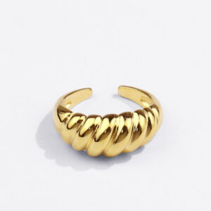 Enacolor New Vintage Croissant Twist Open Rings for Women Girl Ins