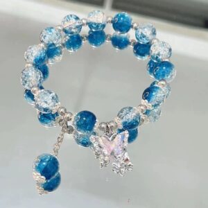 Enacolor Sweet Colorful Beads Butterfly Bead Bracelet Accessories String Girlfriends Gifts