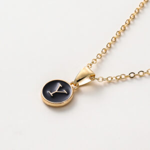 St.kunkka 1pcs Metal English Letter Pendant Necklace Ladies A-Z For Gift