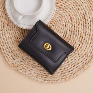 1pc women’s wallet 3-fold short metal buckle niche simple card holder coin purse coin holder