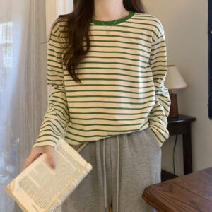 Fashion Women T-shirt Long Sleeve O Neck Solid Casual Loose Ladies Top for Daily Streetwear Summer