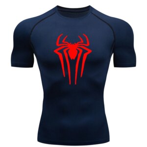 Men’s Sports Compression T-Shirt Running Quick Drying Tight Printed T Shirt Summer GYM Fitness Jogging Short Sleeve Male Tees