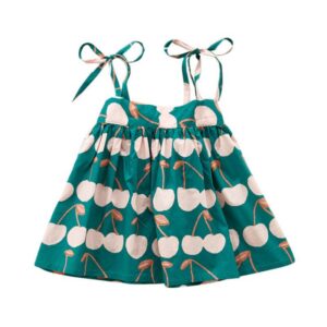 Summer Baby Girls Dress Cotton Print Strap Children Kids Print Strap Dresses