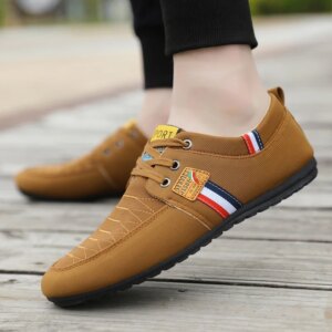 2024 Men Casual Shoes Lace-up Canvas Work Shoes Outdoor Breathable Casual Sneakers Non-Slip Man Hiking Footwear Summer Versatile
