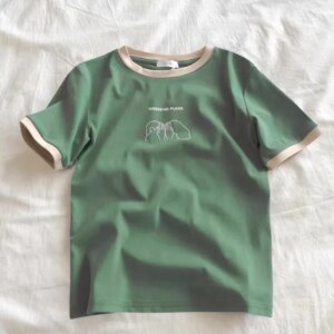 Harajuku Style Cute T Shirt for Women Casual All-match Letter Print Graphic T-shirts Summer New Niche Design Short Sleeve Tops