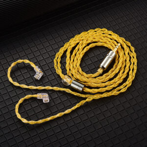 QKZ T1 KZ Wired Headphone Cord 8-Strand Silver Plated Upgrade Cord 0.75MM 2Pin HiFi Earphone Update Cable 3.5MM DJ Headset