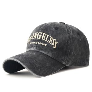 New Soft Top Washed Vintage Coated Cloth Cap Three-Dimensional Embroidery Sunhat Distressed White Casual Baseball Cap