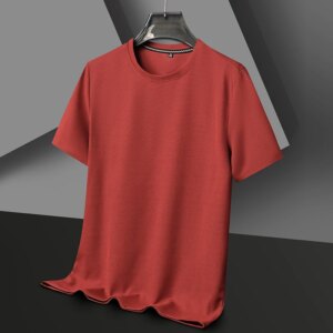 New Summer Waffle Round Neck Short Sleeved T-shirt for Men’s Short Sleeved Top