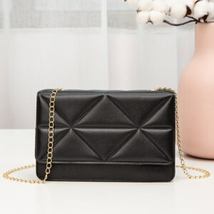 Women’s Bag Atmosphere Triangle Diamond Grid Embroidery Chain Diagonal Cross Small Square Bag Resin Chain Handbag