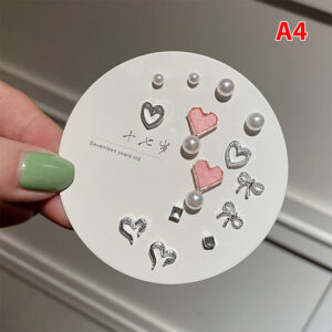 Korean Fashion Small Geometric Female Earrings Set Multiple Pairs Cuilei
