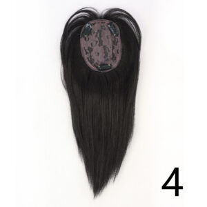Synthetic 3 Clips In Topper Straight Hairpiece Black Brown Women Fake Hair Clip In Hair Extensions With Bangs Fake Hairpiere