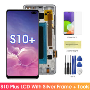 Screen for Samsung Galaxy S10 Plus S10+ G975 G975F Lcd Display Digital Touch Screen with Frame for Samsung Galaxy S10 Assembly