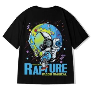 M-8XL Men Tshirt Summer Cartoon Astronauts Print Short Sleeve T Shirt Harajuku Style Oversize Round Neck Tshirt Men T-Shirt