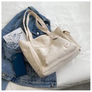 Fashion Shoulder Bag for Women’s Class Large Capacity Student Tote Bag 2023 New Canvas Commuter Handbag Women Bag