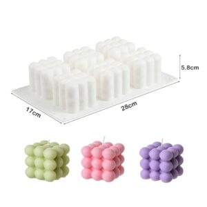3D Bubble Cube Candle Silicone Mold Set DIY Flower Cloud Soap Making Epoxy Resin Clay Mould Chocolate Cake Decor Gifts Ornament