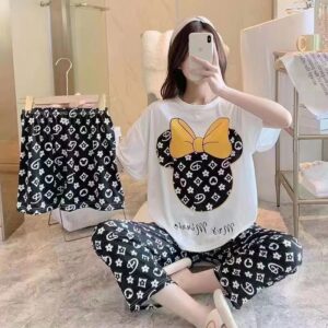Women’s three-piece pajamas homewear women’s summer loose students big size pajamas homewear new casual wear homewear set