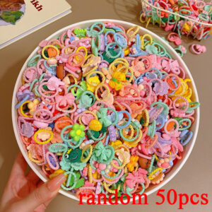 50Pcs/Lot Children Hair Accessories Girls Cartoon Elastic Hair Bands Baby Head Rope Kids Small Animal Headband Cute Headdress