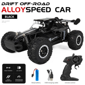 1:16 2WD RC Car with LED Light 2.4G 20KM/H High Speed Off-Road Climbing Remote Control Car Toy Gifts for Boys Girls Kids