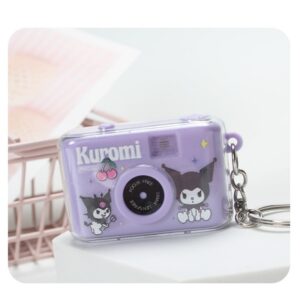 Kawaii Sanrio Keychain My Melody Kuromi Cinnamoroll Cute Cartoon Key Ring Camera Pendant LED Lighting Ornaments Diy Gifts
