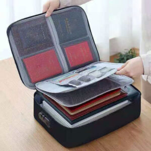 Document Organizer Briefcase 3-Layer Folder Holder Men’s Women’s Bag Cover Purse Passport Home Safe Functional File Storage Case