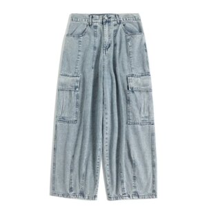 Wide Leg Pants Men’s Baggy Jeans Trousers Male Denim Pants Black Oversize Cargo Korean Streetwear Hip Hop Harajuku