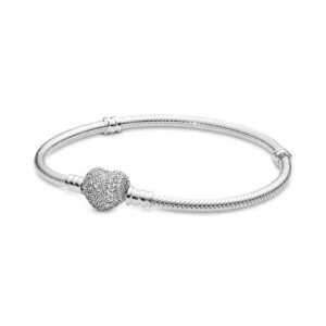 S925 Sterling Silver Love Full Diamond Snake Bone Bracelet, Suitable for Original Pandora D Γà á Y Bracelet, Women’s Jewelry Gift