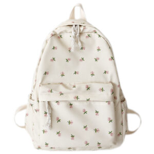 Women College Student Backpack Large Capacity Travel Laptop Rucksack Adjustable Strap Flower Book Schoolbag Teenage Girl Bag