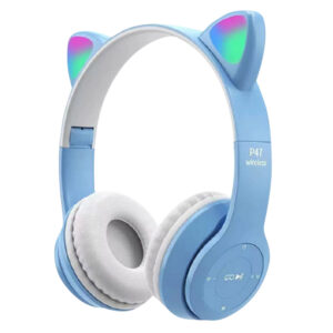 Flash Light Earphones Bluetooth Wireless Bluetooth Headset Kid Girl Voice Control Wireless Headphones Mic Cat Ears Music EarBuds