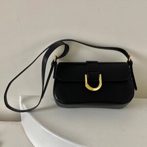 Designer Elegant Red Pu Leather Buckle Wallets Luxury WomenShoulder Bag Aesthetic Purse Y2K Vintage Crossbody Handbag Tote Bags