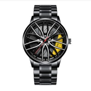 Car Watches For Men,Waterproof Stainless Steel Quartz Wrist Watch Sports MenΓÇÖs Watches With Car Wheel Rim Hub Design