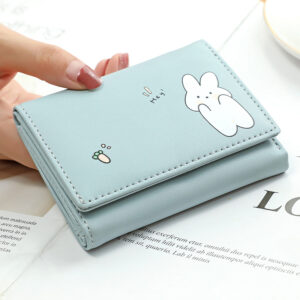 Women Short Cute Small Wallets Student Triple Fold Card Holder Girl ID Bag Card Holder Coin Purse Ladies Wallets Cartoon Bags