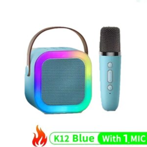K12 Bluetooth Karaoke Machine Portable 5.3 PA Speaker System with 1-2 Wireless Microphones Home Family Singing Children’s Gifts
