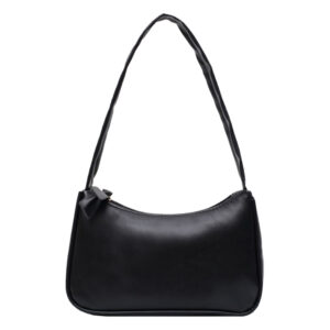 1Pc Retro forearm bag women’s bow handbag PU leather baguette bag