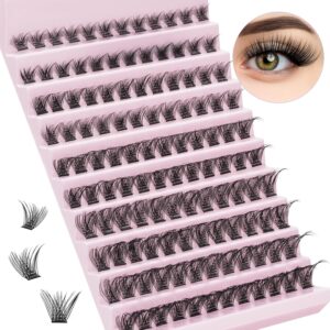 Lash Clusters DIY Lash Extension Kit 120 Pcs Length D Curl Mix 8-16mm with Strong Hold Lash Bond and Seal and Cluster Eyelash