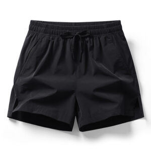 Summer Men’s Casual Split Beach Shorts for Sports, Ice Silk Fitness, Running, Breathable Elastic Waist Quick Drying Solid Colors