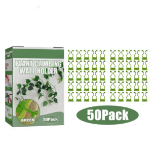 50Pcs Plant Wall Clips Green Invisible Plant Clips for Climbing Plants with Self-Adhesive Hook Wall Fixture Vines Branches Wires