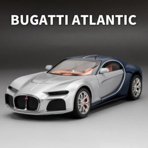 1:24 Bugatti Atlantic Supercar Alloy Toy Car Model Wheel Steering Sound and Light Children’s Toy Collectibles Birthday gift