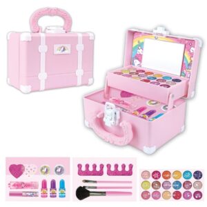 Kid Make Up Set Beauty Toy Cosmetics Playing Box Princess Makeup Girl Toy Play Set Lipstick Eye Shadow Safety Nontoxic Girl Gift