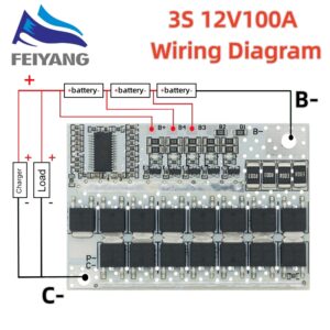 5S 4S 3S BMS 100A 21V 18V 16.8V 12V 18650 Li-ion LMO Ternary Lithium Battery Protection Circuit Board Balance Charging