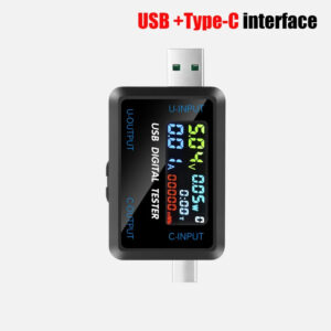 Type-C/USB Tester Digital Voltmeter Battery Capacity Tester Voltage Current Meter Ammeter Detector Power Bank Charger Indicator