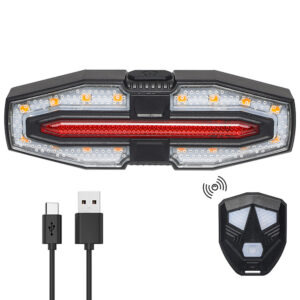 Bike Tail Light with Turn Signals Wireless Remote Control Led Bicycle Rear Light USB Rechargeable Safety Warning Cycling Light