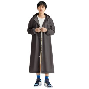 Adult Hooded Poncho One-Piece Long Raincoat Reusable Long Hooded Rain Coats Drawstring for Outdoor Travel Emergency