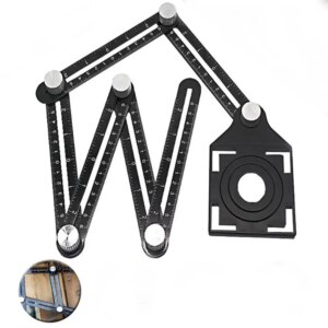JUSTINLAU Adjustable Ceramic Tile Hole Locator 6 Folding Multiple Angle Ruler Drill Guide Openings Locator