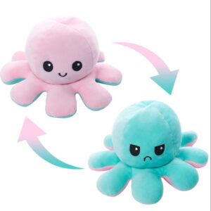 Flip Octopus Doll Plush Toy Double Side Flip Doll Toy for Kids Gifts Cute Cartoon Animals Plush Toy Doll Home Decora